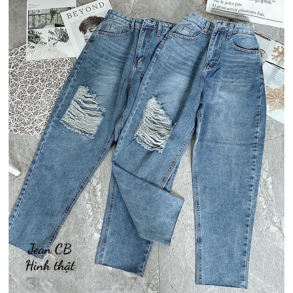 Quần jeans baggy Thái rách 1 gối 008 M_CHIBEST_JT008