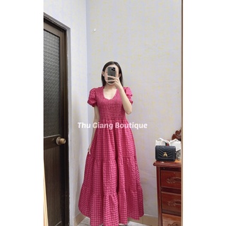 Đầm caro 2 lớp