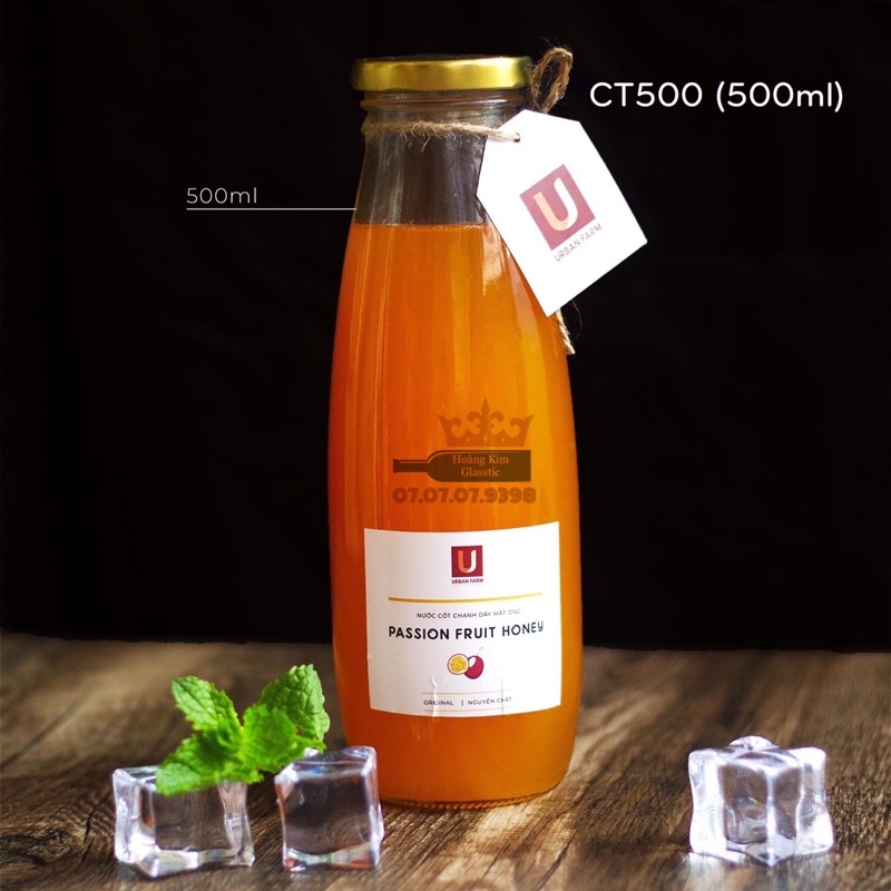 CHAI THUỶ TINH 500ml NẮP THIẾC/ CHAI ĐỰNG SỮA- NƯỚC ÉP