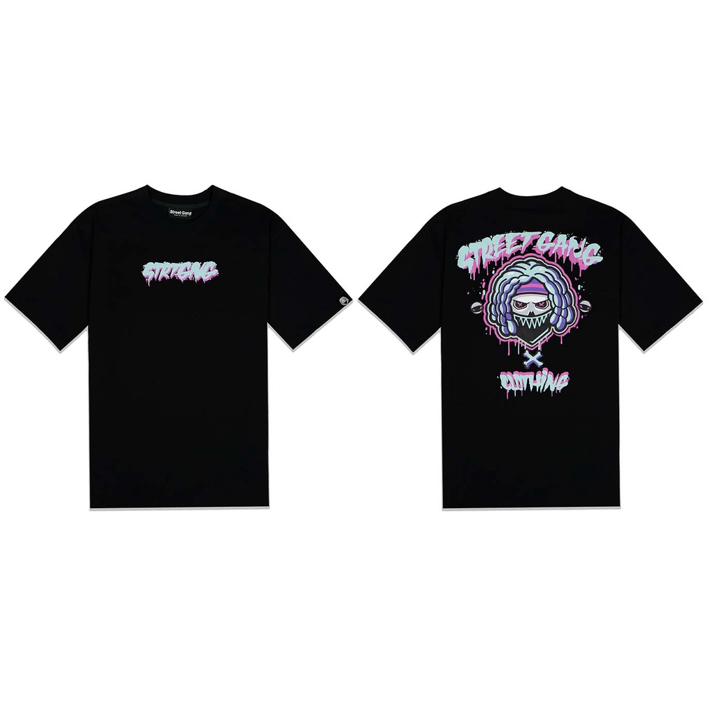 Áo thun Skull ninja neon - Đen - Street Gang