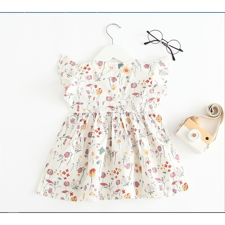 Váy ngắn tay hoa nhí mùa hè cho bé gái 6 - 24 tháng