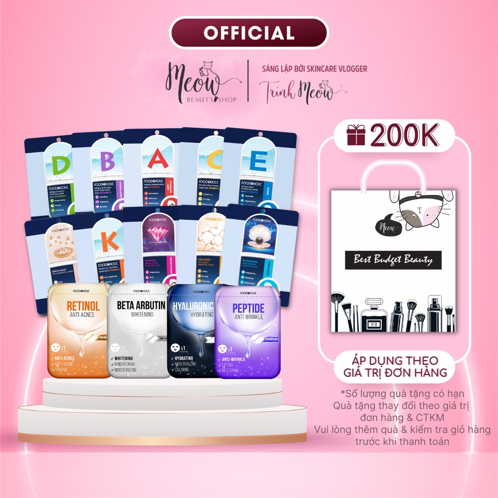 Mặt nạ Foodaholic cấp ẩm và phục hồi da chuyên sâu Derma Mask 23g
