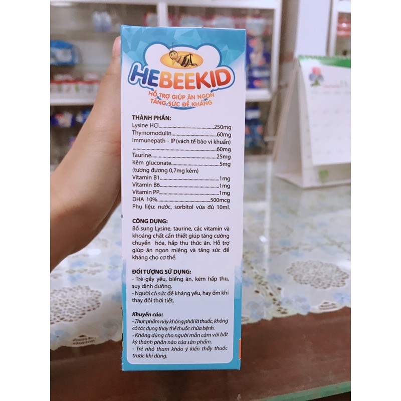 Sirô ăn ngon HEBEEKID [Hộp 20 ống] - Bé ăn khoẻ, tăng sức đề kháng [hebekid]