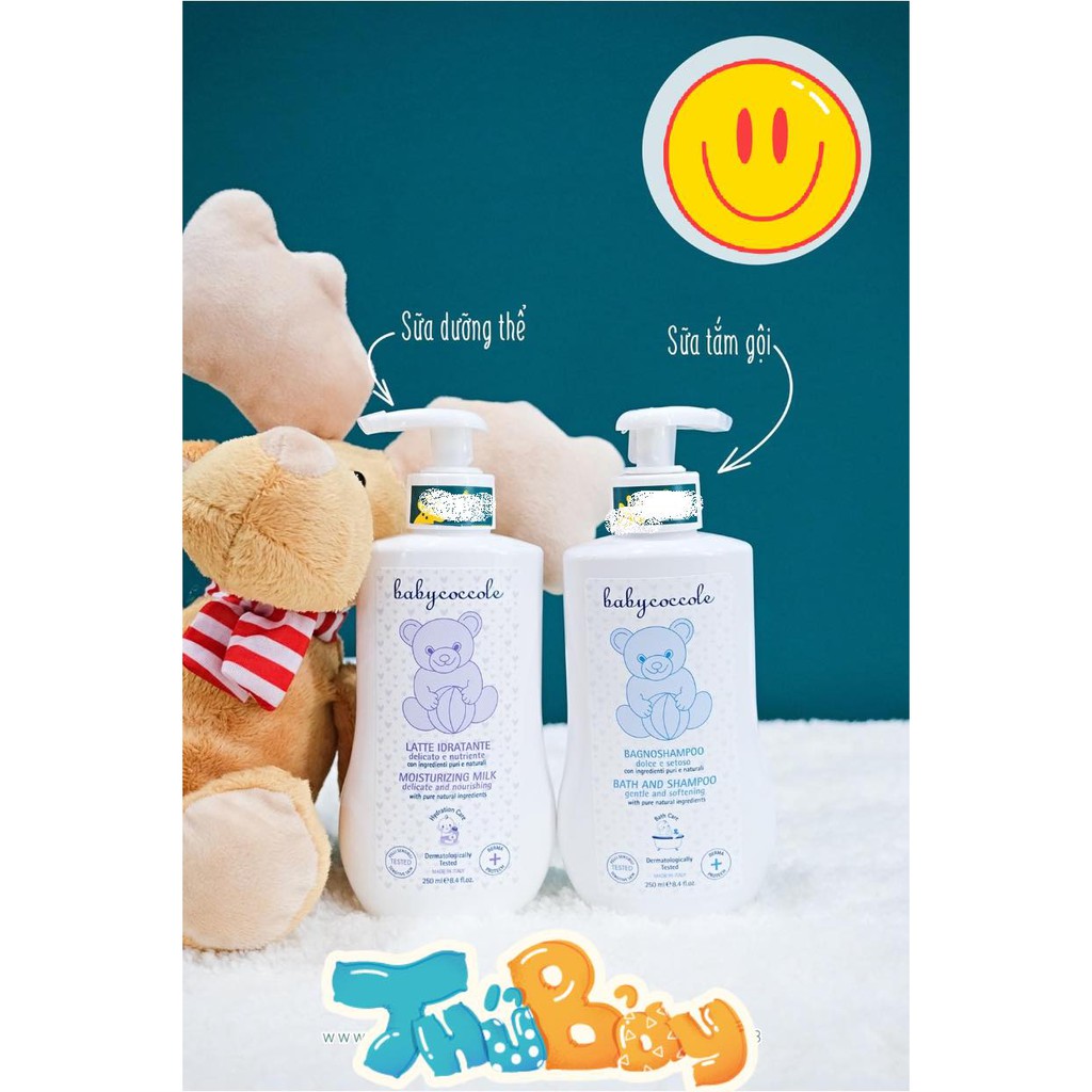 Sữa tắm giữ ẩm và sữa tắm gội chiết xuất hoa sen Babycoccole 0M+