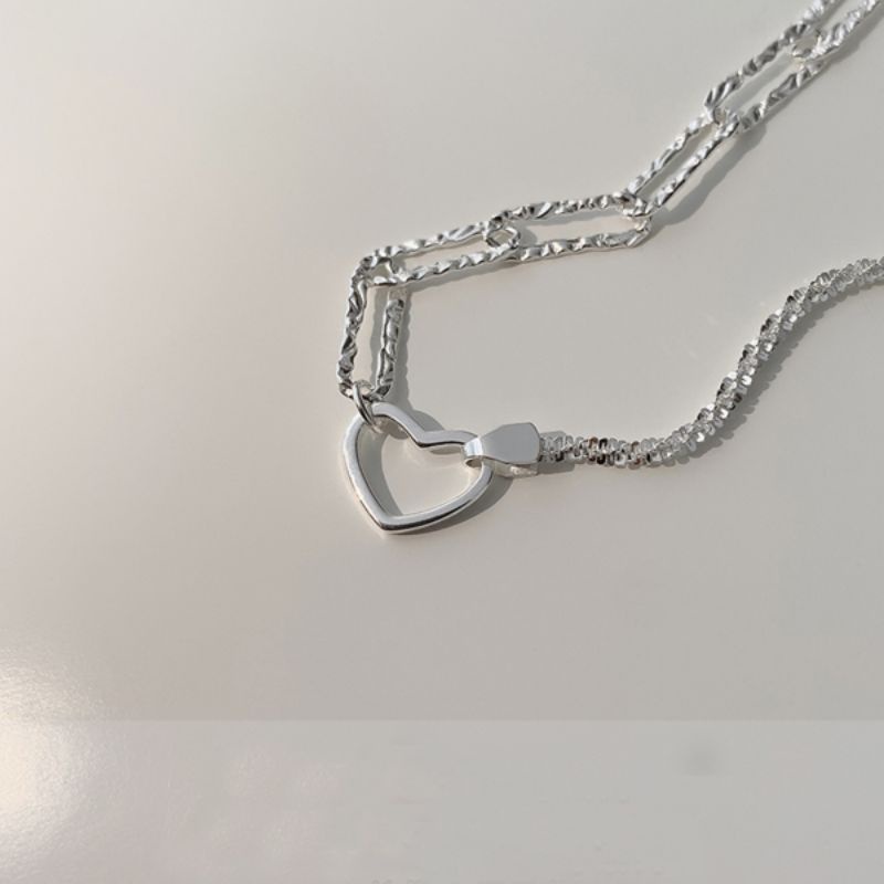 Vòng tay nữ bạc S925 - Lắc tay bạc nữ S925 mắt xích trái tim Xiny dễ thương, xinh xắn ZAZA accessories ZVT010