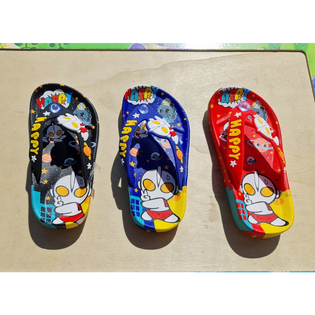 Dép kẹp siêu nhân mắt to, chất liệu cao su mềm cho bé trai chống trơn