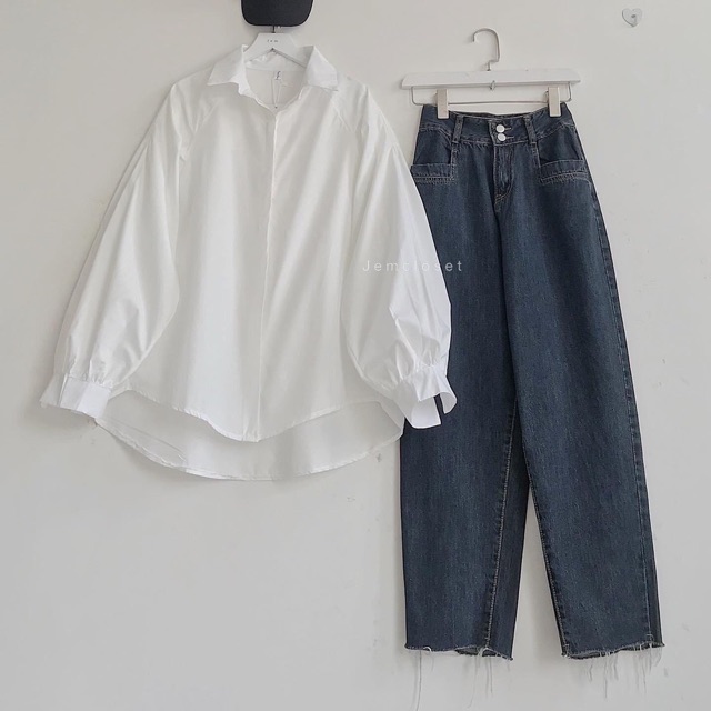 [Mã SKAMSALE8 giảm 10% đơn 200K] Áo sơ mi trắng trơn tay bồng | BigBuy360 - bigbuy360.vn