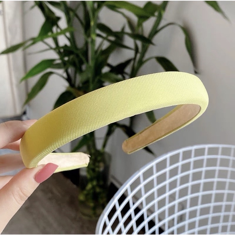 Băng đô cài tóc xốp trơn màu xinh phong cách hàn quốc