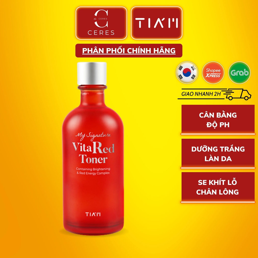 Nước Hoa Hồng Làm Trắng Cân Bằng Da Tia’m My Signature VitaRed Toner 130ml