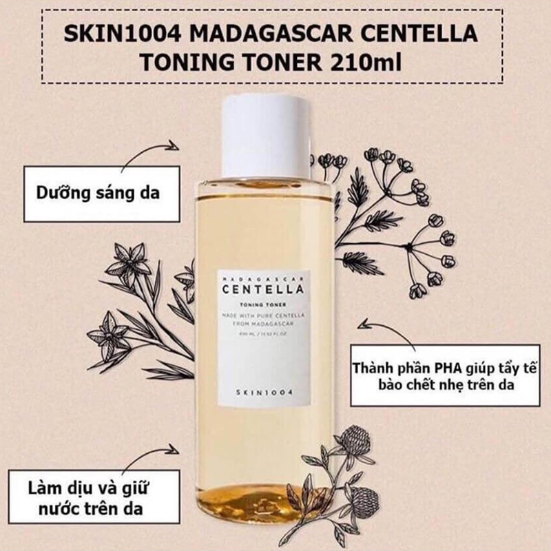 ✅[NHẬP KHẨU] Nước Hoa Hồng Rau Má Skin1004 Madagascar Centella Toning Toner 210ML