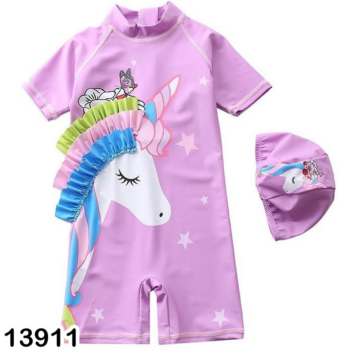 BỘ BƠI LIỀN CHO BÉ GÁI HỌA TIẾT CHẤM BI, PONY, NÀNG TIÊN CÁ SIỀU ĐÁNG YÊU 8-18KG 1-4T - BIGBABYSHOP
