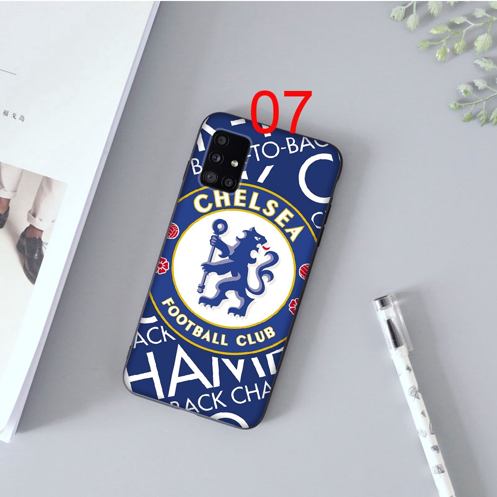 Ốp điện thoại mềm viền đen hình câu lạc bộ Chelsea cho SAMSUNG GALAXY A11 A21 A41 A51 A71 A81 A91