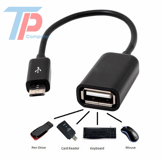 Cáp OTG kết nối điện thoại, máy tính bảng với phụ kiện USB tiện dụng