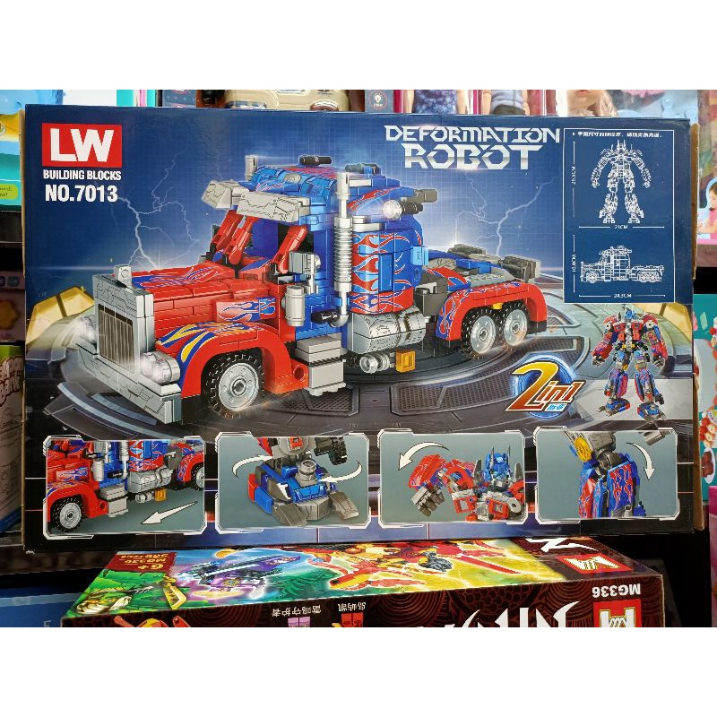 Hộp lê gô lắp ghép 2in1 mô hình Robot và xe ô tô 7013