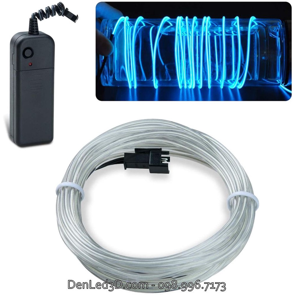 Dây Đèn LED Neon EL Wire Trang Trí, Dễ Uốn Làm DIY (Kèm Nguồn)