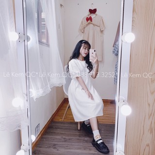 Váy Babydoll Vintage Ulzzang Hàn Quốc Kèm Ren Choàng Cổ 🍂🍂