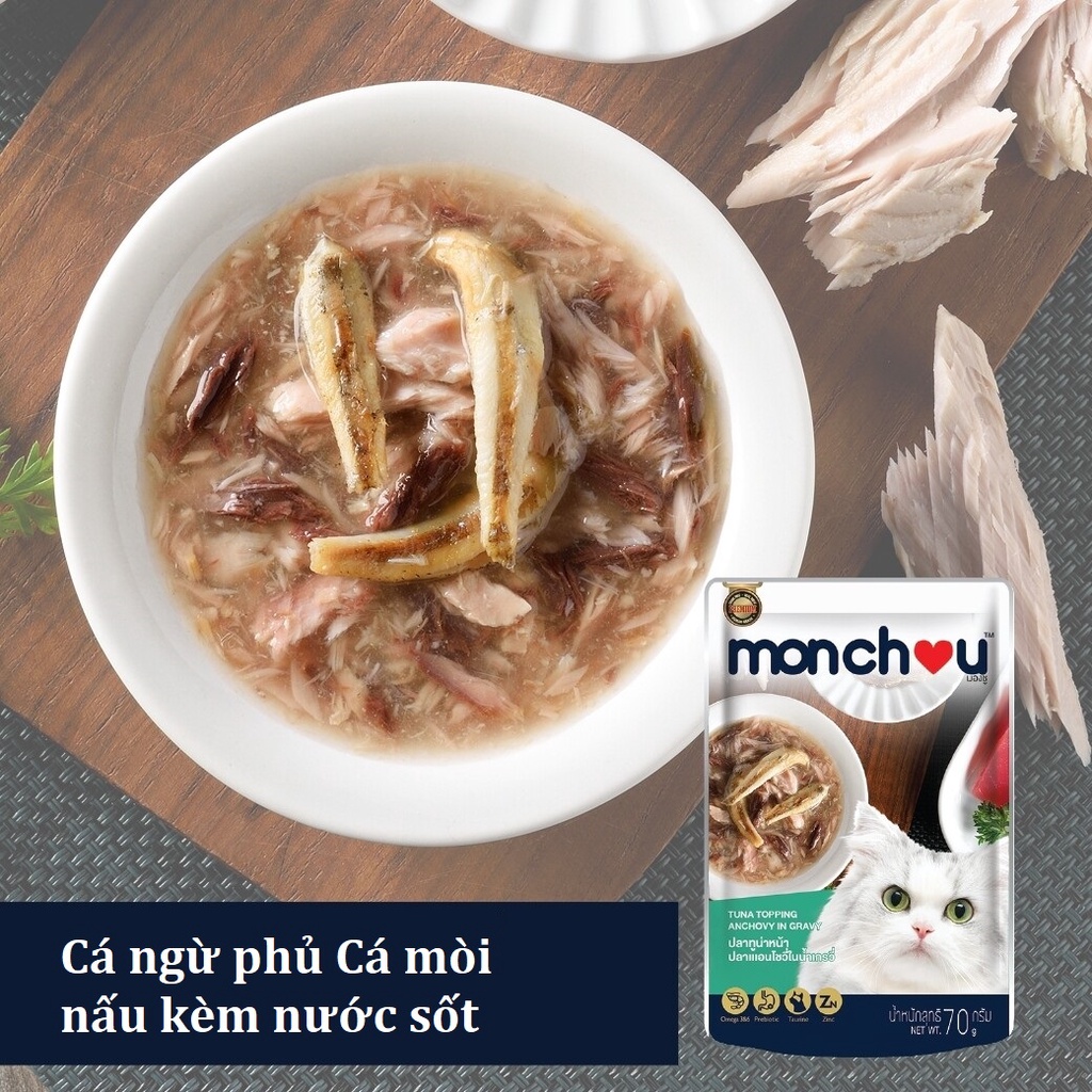 Thức ăn gói Monchou 70g cho mèo