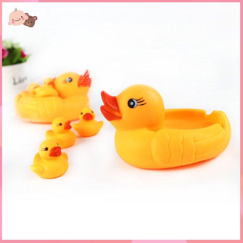 Đàn vịt thả bồn tắm phát nhạc 1 vịt mẹ 3 vịt con cho bé