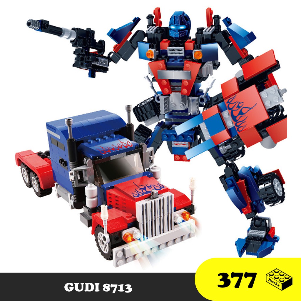 Đồ chơi Lắp Ráp Autobot Optimus Prime - GUDI 8713 Robot biến hình Xe Tải hạng nặng Optimus