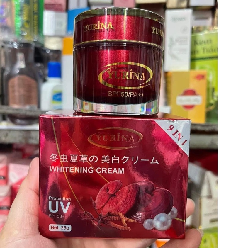 Kem Trắng Da YURINA Đông Trùng Hạ Thảo - Linh Chi, Ngọc Trai, Collagen 9 In 1 _mẫu mới