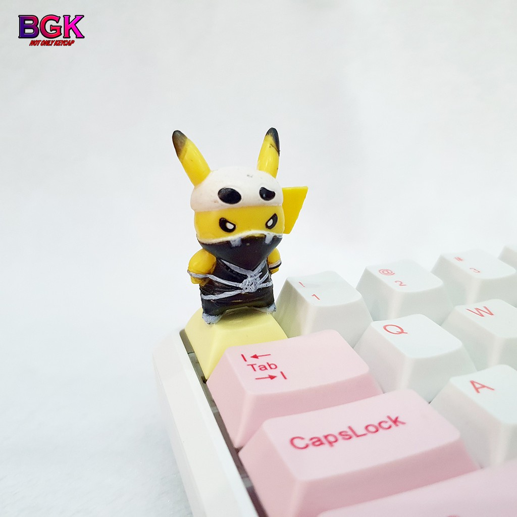 Keycap lẻ hình Pikachu cosplay siêu dễ thương và độc đáo( Keycap Artisan )