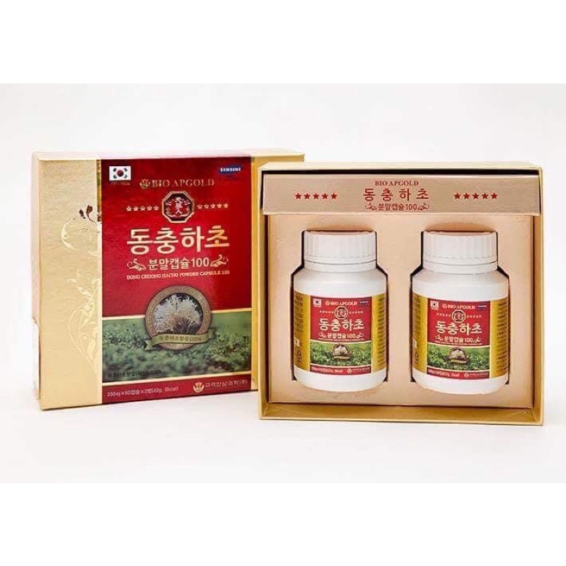Viên đông trùng hạ thảo Bio Hàn Quốc Hộp 2 lọ 120 viên