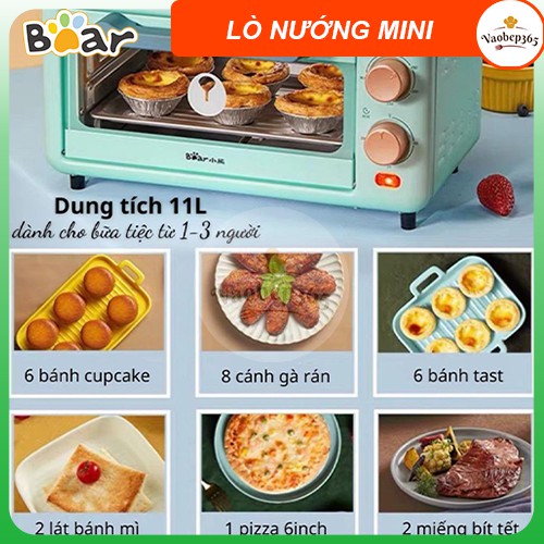 [BẢO HÀNH 6 THÁNG] Lò nướng mini Bear chính hãng dung tích 11L