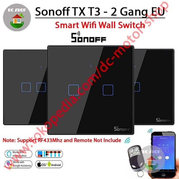 Công Tắc Cảm Ứng Gắn Tường Sonoff Touch Tx T3 Eu-2gang Wifi 433mhz 4.5 (2) Cho 20 Products (100%)
