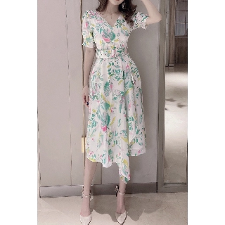 Đầm suông ngắn tay vạt lệch thắt eo dda0523 - 20again