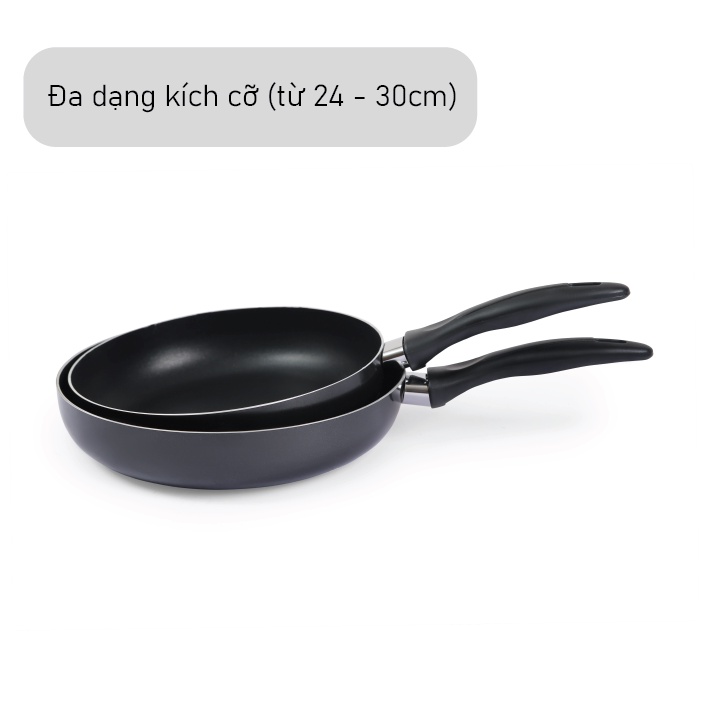 Chảo chống dính SUPOMart dày 2,4mm, chảo chống dính 3 lớp cao cấp, độ cứng cao truyền nhiệt nhanh tay cầm cách nhiệt tốt