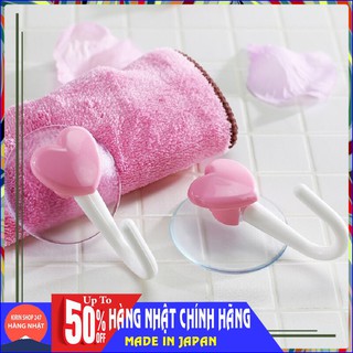 Set 2 móc treo hút chân không hình trái tim Hàng Nhật