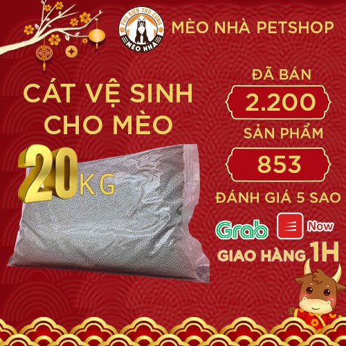 Combo Cát vệ sinh cho Mèo 20kg hàng việt nam 100% hạt nhỏ thơm dịu thích hợp cho Munchkin, Scottish, hamster, thỏ ..