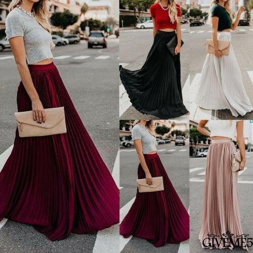 Chân váy maxi chiffon dáng dài thời trang nữ tính