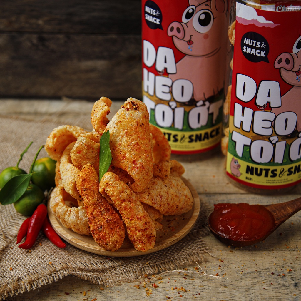 Da Heo Chiên Giòn Tỏi Ớt Hủ 160G - GÀ BEO FOOD