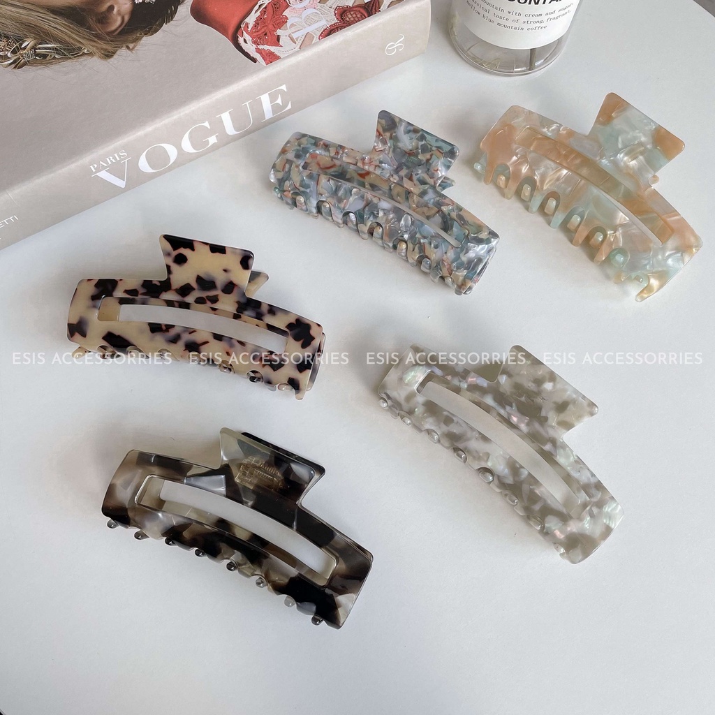 KẸP GẮP TÓC NỮ HỌA TIẾT MARBLE FORM DÀI HÀN QUỐC ESIS ACCESSORIES