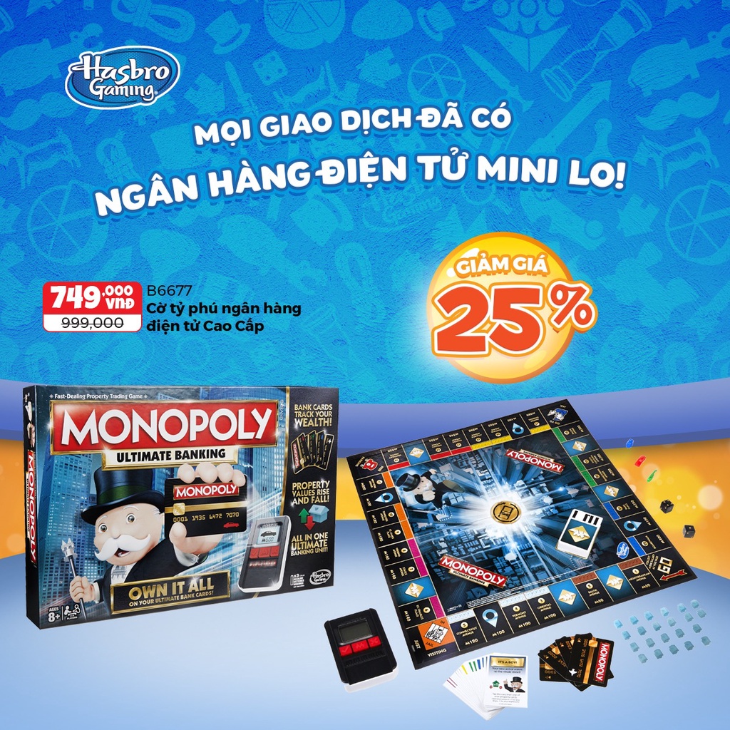 Cờ Tỷ Phú Ngân Hàng Điện Tử Cao Cấp MONOPOLY