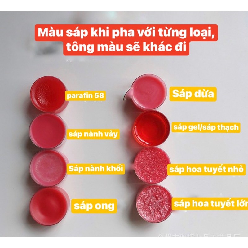 Màu sáp làm nến ( dạng nén) 1 gram nấu được với 500gram sáp