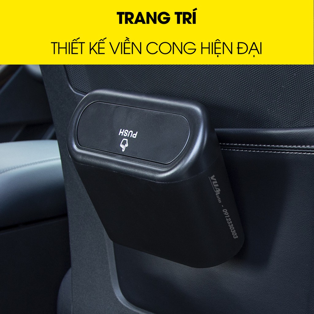 Thùng rác ô tô mini VuaAuto thiết kế sang trọng, đựng rác tiện lợi giúp không gian xe trở nên gọn gàng sạch sẽ - VuaAuto