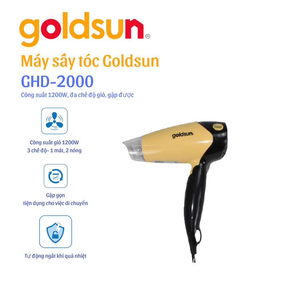 Máy sấy tóc Goldsun GHD-2000 Hàng chính hãng