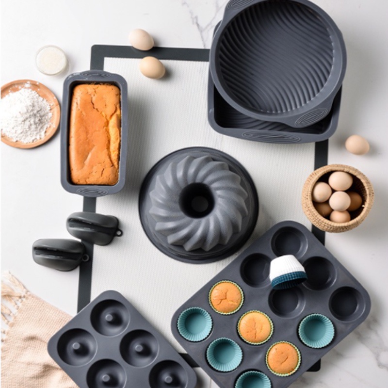 Set 12 khuôn Houseeker bằng silicon hình tròn giúp làm bánh muffin cupcake thủ công