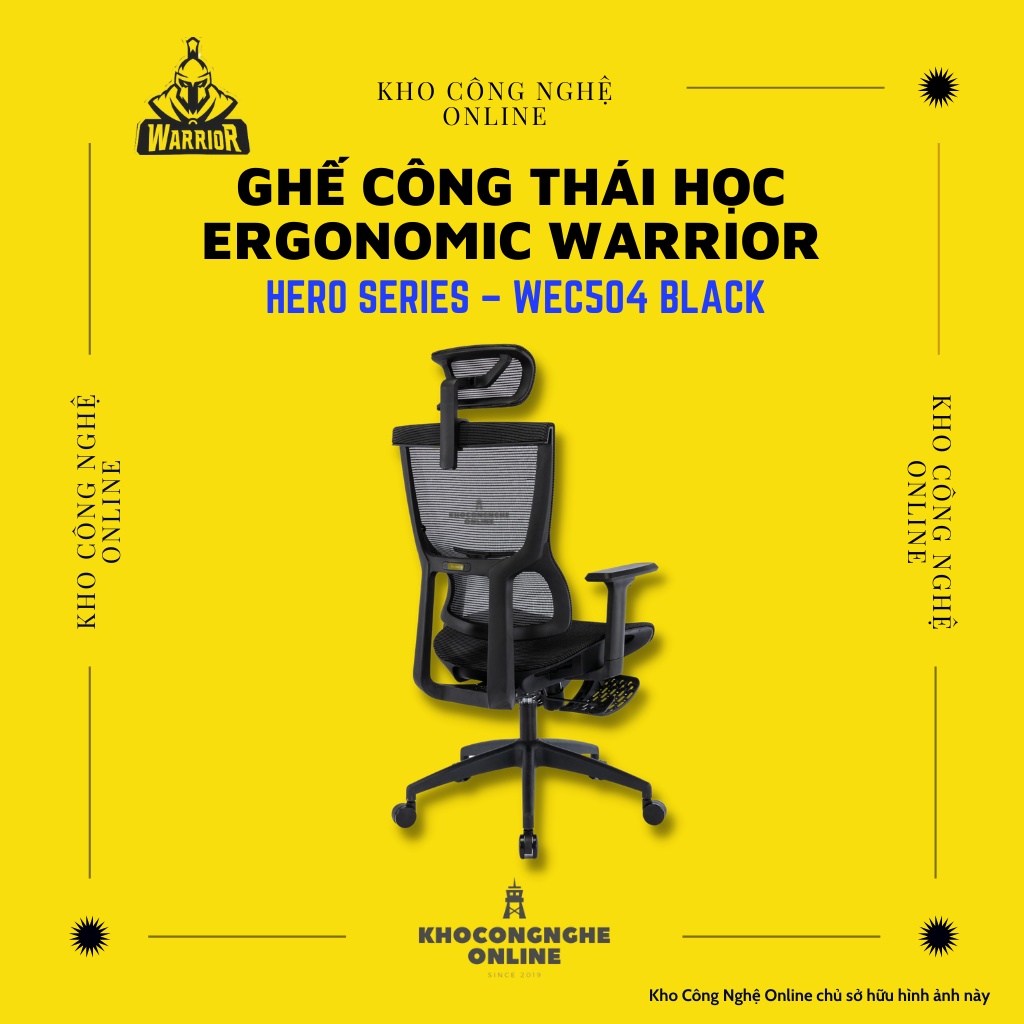 Ghế công thái học ergonomic WARRIOR – Hero series – WEC504 Black