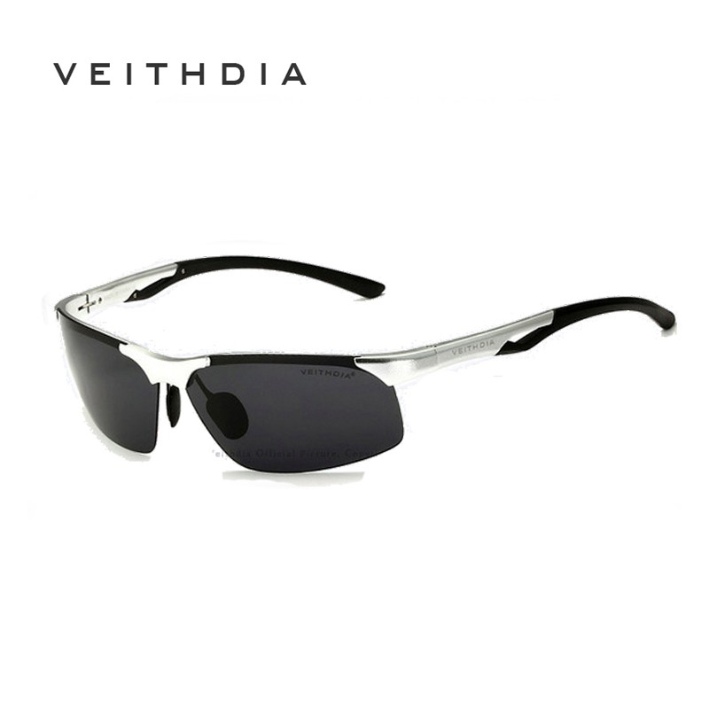 Phụ kiện thời trang VEITHDIA 6591 Kính râm phân cực nửa khung nhôm magie nam
