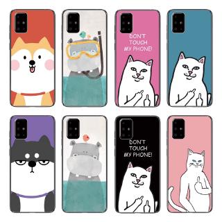 Cartoon Cute Dog Cat Back Cover Samsung Galaxy A71 5G/ A70E/ M21/ M11/ M10S/ M80S Soft TPU Case