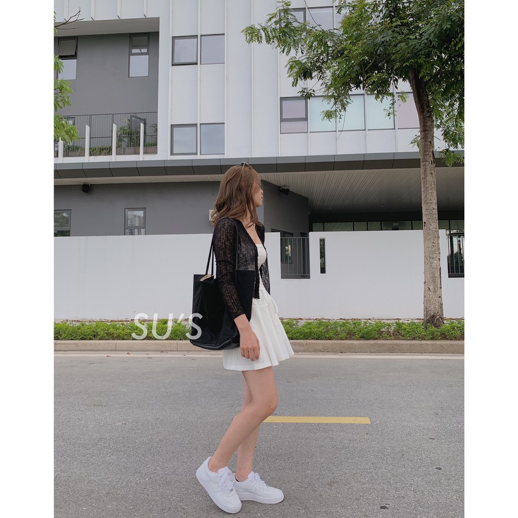 Áo cardigan mongtoghi trơn 1 cúc viền lượn A1842 SUSTORE