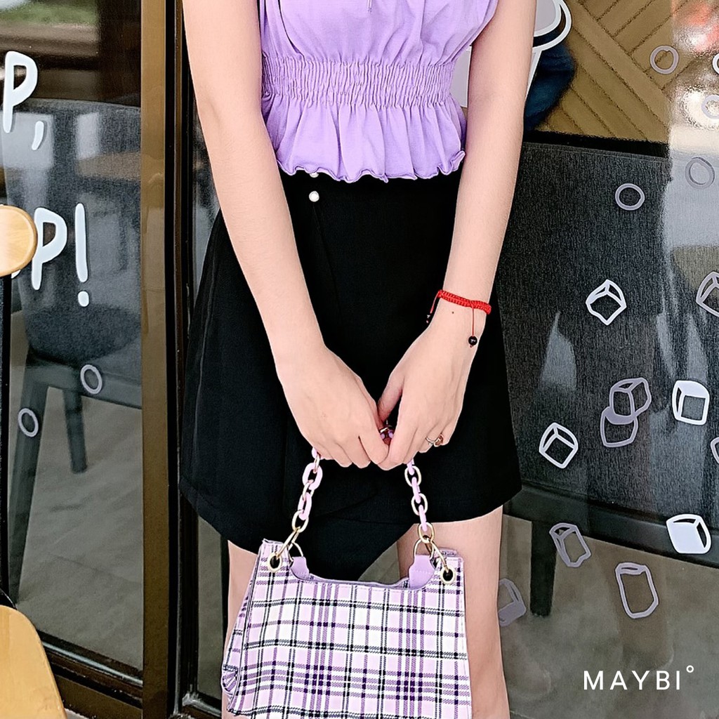 MAYBI - Chân váy đen lật tà Black Flipted Skirt