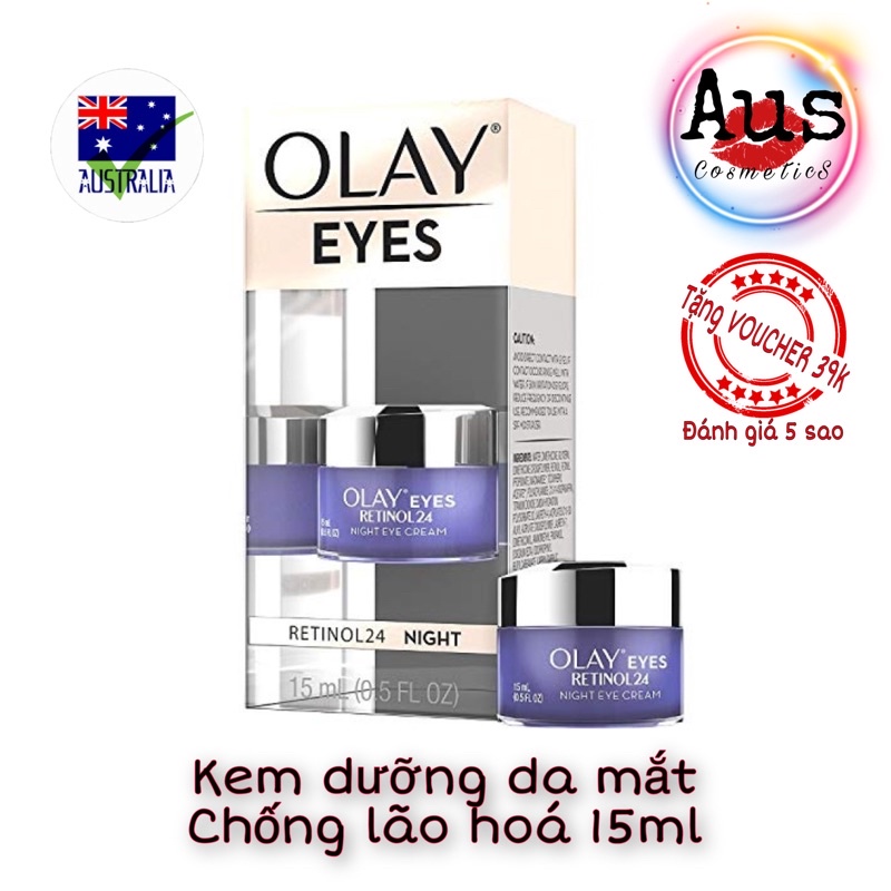 Chuẩn Úc, Kem Dưỡng Da Mắt Chống Lão Hoá Olay Regenerist Retinol 24 Night Eye Cream, 15ml