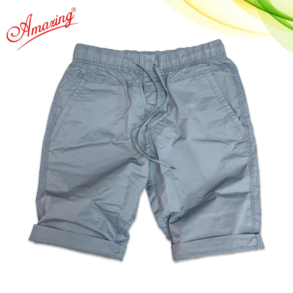 Quần sọt nam thương hiêu Amazing, phong cách thể thao, short kaki lưng thun unisex, có big size