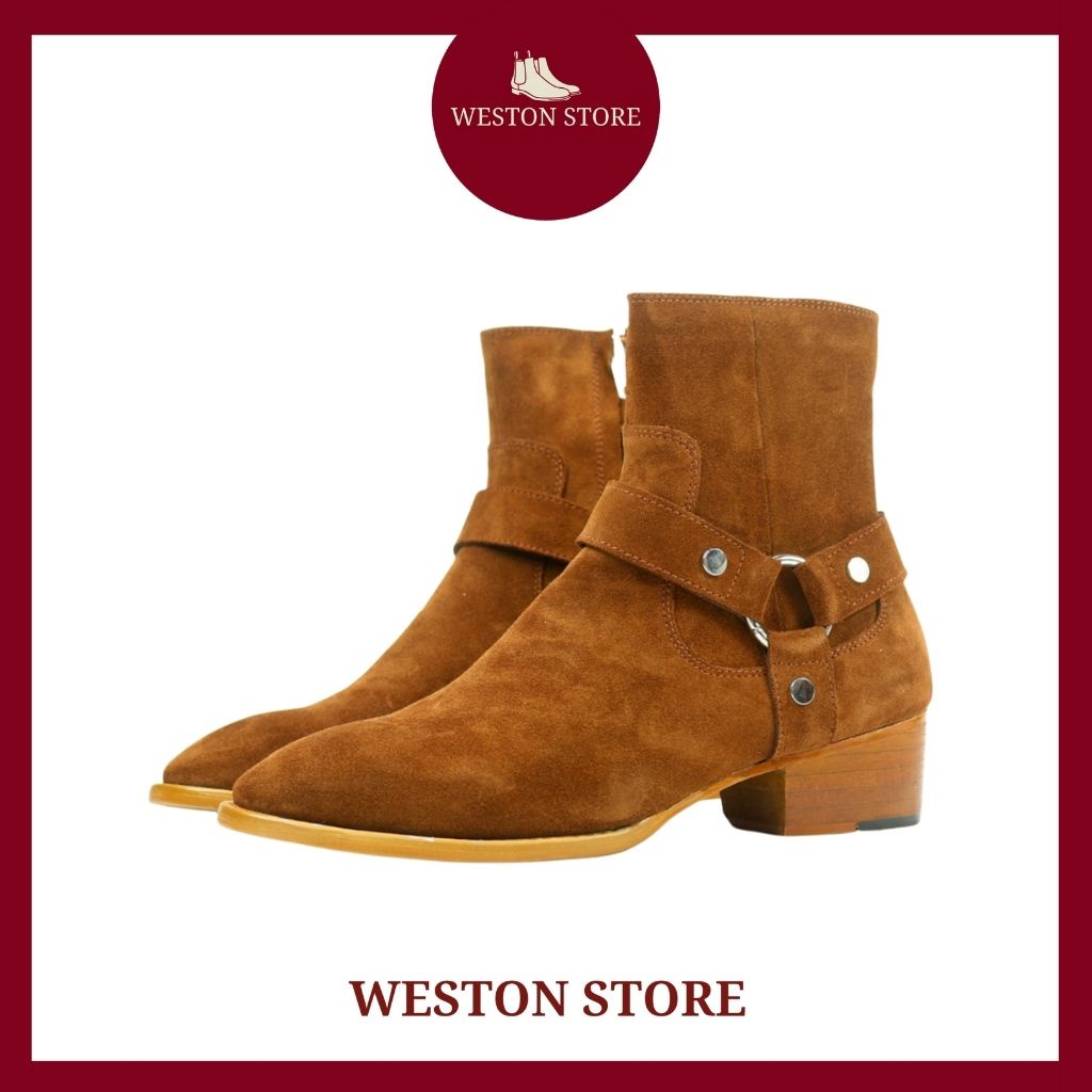 Harness boot nam  sản phẩm 100% da bò cao cấp , boots da lộn tobaco weston 9288  được bảo hành  lên đến 24 tháng