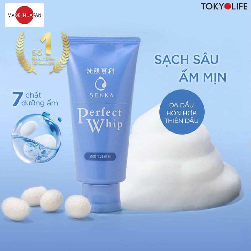 Sữa rửa mặt tạo bọt bổ sung Collagen Senka Perfect Whip Collagen In 120g | BigBuy360 - bigbuy360.vn