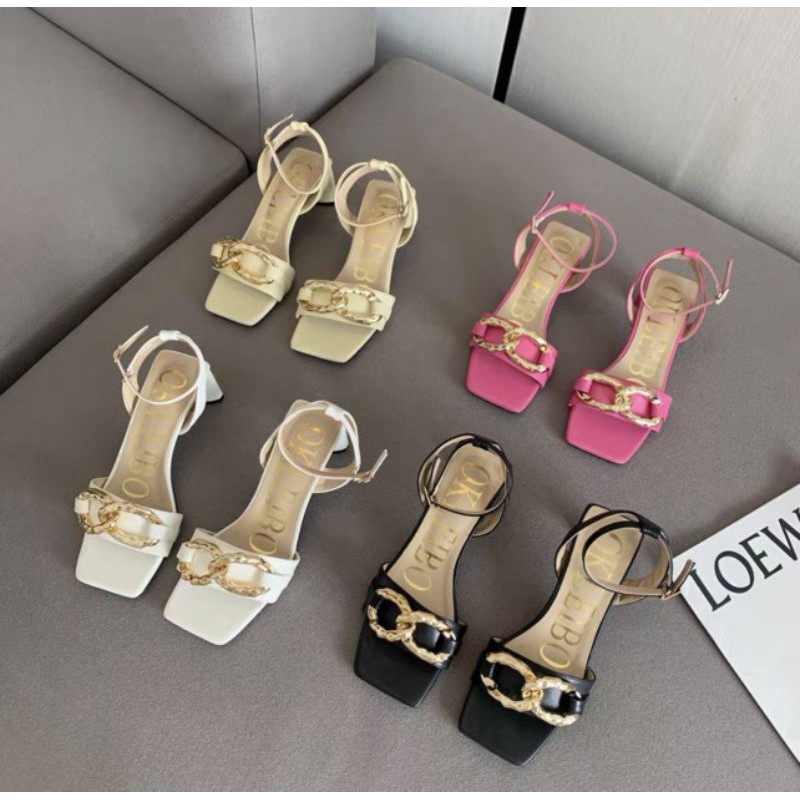 H(ẢNH THẬT) Sandal 5p Quai Xích To Mũi Vuông Da Mềm Êm Mijili Cao Cấp